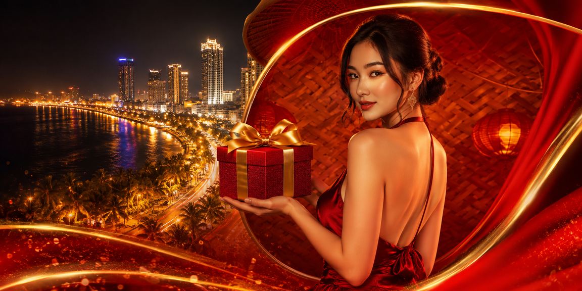Thành viên tại Nha Trang kiểm tra bonus VIP trên điện thoại với áo dài truyền thống